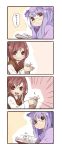  &gt;:) &gt;:d :&lt; :d absurdres bat_wings bespectacled book comic glasses hands hat head_wings highres koakuma long_hair open_mouth patchouli_knowledge puni_(orangeplanet) purple_hair red_eyes red_hair redhead revision sketch smile touhou translated wings 