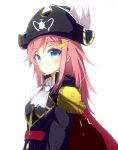  :o epaulettes hat katou_marika long_hair looking_at_viewer miniskirt_pirates morerin pink_hair pirate pirate_hat simple_background sketch solo white_background 