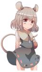  animal_ears basket capelet cream_(nipakupa) grey_hair jewelry looking_at_viewer mouse mouse_ears mouse_tail nazrin pendant short_hair simple_background solo tail tail_hold touhou white_background 