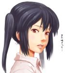  black_hair brown_eyes face k-on! lips nagian nakano_azusa realistic revision solo translated twintails 