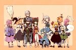  6+girls alice_margatroid animal_ears black_hair blonde_hair blue_hair bow broom bunny_ears child cirno daiyousei doll ghost glasses hair_bow hair_ribbon hairband hakurei_reimu hat izayoi_sakuya kirisame_marisa knife komeiji_satori konpaku_youmu konpaku_youmu_(ghost) morichika_rinnosuke multiple_girls pink_hair rabbit_ears reisen_udongein_inaba revision ribbon rumia shanghai shanghai_doll silver_hair sweatdrop tcmk touhou wavy_mouth weapon wings witch_hat 