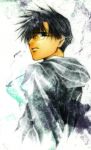  alternate_costume black_hair cho_hakkai glasses green_eyes hoodie male nekoyashiki saiyuki short_hair solo 