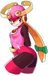  1girl blush green_eyes looking_at_viewer oyatsu_(mk2) rockman rockman_exe roll_exe simple_background smile solo white_background 
