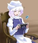  ? closed_eyes eyes_closed letty_whiterock open_mouth playstation_portable short_hair smile solo space_jin spacezin touhou 