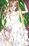  bishoujo_senshi_sailor_moon blonde_hair dress highres in_tree jun_(anna19791220) princess_serenity sitting sitting_in_tree tree tsukino_usagi twintails white_dress 