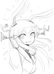  animal_ears bunny_ears face greyscale long_hair looking_at_viewer monochrome rabbit_ears reisen_udongein_inaba simple_background sketch smile solo space_jin spacezin touhou white_background 