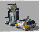  3d 80s antennae bonaparte_tulcas cannon dorvack mecha military military_vehicle oldschool science_fiction tank tokusou_kihei_dorvack transformation vehicle work_in_progress 