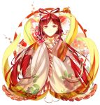  chinese_clothes floral_print hair_rings hair_stick lento_(water) long_hair magi_the_labyrinth_of_magic red_eyes red_hair redhead ren_kougyoku smile solo 
