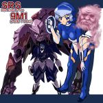  alternate_costume blue_eyes blue_hair blush breasts daajirin.koucha gloves glowing glowing_eyes highres holding kumoi_ichirin looking_at_viewer mecha mechanization smile touhou unzan 