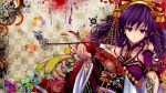  japanese_clothes kimono long_hair looking_at_viewer original purple_eyes purple_hair violet_eyes 
