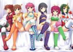  &gt;:) :o ;) black_hair blue_eyes boots bow breasts brown_hair bun_cover cleavage collar couch crossed_legs digdug006 double_bun dress green_eyes grey_eyes hair_ribbon half_updo harumi_minawa jacket kanamori_reiko legs_crossed leotard long_hair mighty_yukiko minami_toshimi multiple_girls mutou_megumi open_mouth pink_hair purple_eyes ribbon short_hair sitting smile sonic_cat sport_bikini sports_bra thigh-highs thigh_boots thighhighs tiara underboob very_long_hair violet_eyes wink wrestle_angels wrestle_angels_survivor wrestling_outfit wristband 