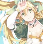  breasts cleavage green_eyes leafa long_hair nicolat pointy_ears sword_art_online 