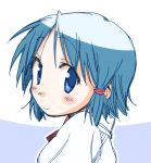 blue_eyes blue_hair blush fushimi_yukari looking_at_viewer lowres mikami_komata routes short_hair smile solo 