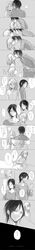  2girls absurdres christa_renz closed_eyes comic forehead_kiss freckles highres incipient_kiss kiss kokenishian long_image monochrome multiple_girls nose_kiss profile shingeki_no_kyojin short_hair tall_image translation_request ymir_(shingeki_no_kyojin) yuri 