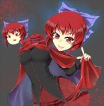  1girl bow cape hair_bow headless long_sleeves nukekubi open_mouth red_eyes redhead sekibanki short_hair skirt smile solo touhou yukkuri_shiteitte_ne zippa 