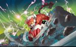  alternate_form artist_request claws dutch_angle electricity landorus looking_at_viewer mountain no_humans official_art pokemon pokemon_trading_card_game rock solo wallpaper watermark yellow_sclera 