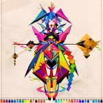  colorful highres looking_at_viewer munsell_color_system ookami_(pixiv27280) origami original red_eyes solo 