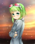  colored fira_yuki green_eyes green_hair gumi highres short_hair smile solo vocaloid 