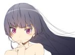  black_hair blush face finger_to_mouth gokou_ruri hair_in_mouth hime_cut long_hair looking_at_viewer nude ore_no_imouto_ga_konna_ni_kawaii_wake_ga_nai purple_eyes solo suzumeko violet_eyes white_background wind 