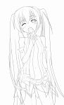  blush breasts hatsune_miku hatsune_miku_(append) highres long_hair miku_append monochrome nanami_tama open_mouth solo very_long_hair vocaloid vocaloid_append yawning 