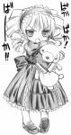  :o blush drill_hair hayate_no_gotoku! highres lolita_hairband looking_at_viewer monochrome open_mouth sanzen&#039;in_nagi sanzen'in_nagi senomoto_hisashi simple_background solo translated translation_request tsundere twin_drills white_background 