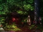  forest mask nature original scenery shrine solo stone_lantern takano_takao tree 