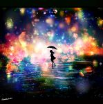  abstract_background bad_id harada_miyuki original silhouette umbrella water 