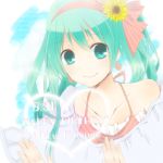  character_name dated earrings green_eyes green_hair happy_birthday hatsune_miku hina jewelry smile solo twintails vocaloid 