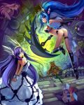  :d :o animal_ears arms_behind_back ass blue_eyes blue_hair breasts cat_ears dress elbow_gloves gloves green_legwear hair_ornament highres holding hoshi_no_gen kneeling long_hair looking_at_viewer multiple_girls nude open_mouth original pink_eyes purple_eyes purple_hair red_eyes red_hair redhead sitting smile thigh-highs thighhighs very_long_hair violet_eyes weapon white_legwear 
