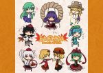  absurdres aki_minoriko aki_shizuha chibi everyone highres inubashiri_momiji kagiyama_hina kawashiro_nitori kochiya_sanae kujira-kousen moriya_suwako mountain_of_faith multiple_girls revision shameimaru_aya touhou yasaka_kanako 