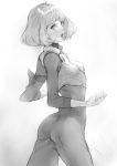  &gt;:o ass evangelion:_3.0_you_can_(not)_redo kitakami_midori lips looking_at_viewer makimura_shunsuke monochrome neon_genesis_evangelion rebuild_of_evangelion short_hair sketch solo uniform 