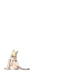  animal_ears blonde_hair comic final_fantasy final_fantasy_xi mithra nekomasu simple_background solo tail white_background 