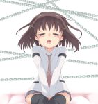  artist_request blush chain chains green_eyes hair_ornament hairpin necktie open_mouth saki saki_achiga-hen short_hair sitting solo tsuruta_himeko 