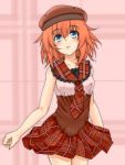  blue_eyes blush hat highres kamo_(yokaze) orange_hair original skirt solo 