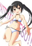  bikini black_hair brown_eyes deego_(omochi_bazooka) k-on! long_hair nakano_azusa solo swimsuit twintails 