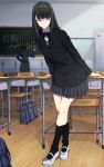  amagami black_eyes black_hair chair chalkboard extra glasses long_hair multiple_girls pleated_skirt school_desk school_uniform skirt wiori_(mashiro_miracle) 