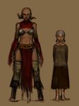  bald dark_skin dragon&#039;s_dogma dragon's_dogma dress multiple_girls navel p-p size_difference staff twintails 