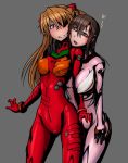  blush breasts brown_hair evangelion:_3.0_you_can_(not)_redo eyepatch kemurin long_hair makinami_mari_illustrious neon_genesis_evangelion orange_hair plugsuit rebuild_of_evangelion shikinami_asuka_langley soryu_asuka_langley souryuu_asuka_langley twintails 