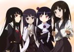  4girls a-1_pictures akuto ascii_media_works black_hair chitanda_eru crossover david_production enma_ai gokou_ruri gothic_lolita hime_cut hyouka inu_x_boku_ss jigoku_shoujo kadokawa_shoten kodansha kyoto_animation lolita_fashion long_hair look-alike multiple_girls ore_no_imouto_ga_konna_ni_kawaii_wake_ga_nai purple_eyes red_eyes school_uniform serafuku shirakiin_ririchiyo square_enix studio_deen trait_connection violet_eyes 