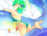  adult ass back bare_back barefoot final_fantasy final_fantasy_iv green_eyes green_hair hair_ornament leotard leviathan_(final_fantasy) looking_back math-major rydia sash solo 