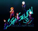  3girls ayanami_rei blue_eyes blue_hair brown_hair evangelion:_3.0_you_can_(not)_redo eyepatch glasses highres ikari_shinji lance_of_longinus long_hair makinami_mari_illustrious multiple_boys multiple_girls nagisa_kaworu neon_genesis_evangelion orange_hair plugsuit rebuild_of_evangelion red_eyes shikinami_asuka_langley short_hair smile soryu_asuka_langley souryuu_asuka_langley title_drop tsuyuxxx twintails white_hair 