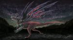  cyborg digimon dinosaur fusion highres metalgreymon multiple_wings night shinki star touhou usami_renko wings zucreelo 