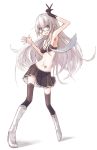  blush breasts buran_(kure) glasses long_hair open_mouth original simple_background skirt solo thigh-highs thighhighs very_long_hair white_background 