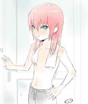  blue_eyes hair_down inazuma_eleven_(series) inazuma_eleven_go kirino_ranmaru male mizuhara_aki pink_hair shirtless solo 