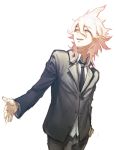  dangan_ronpa formal kitsunen_(kitune_n) komaeda_nagito male necktie smile suit super_dangan_ronpa_2 white_hair 