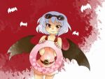  bat goggles goggles_on_head hammer_(sunset_beach) innertube looking_at_viewer remilia_scarlet short_hair smile solo swimsuit touhou wings 