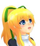  blonde_hair blue_eyes fumi_(saber_x23s) highres open_mouth ribbon rockman rockman_(classic) roll 