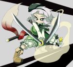 hairband katana konpaku_youmu konpaku_youmu_(ghost) myon short_hair silver_hair solo soxy sword touhou weapon 