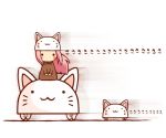  animal_ears animal_hat blush_stickers cat_ears cat_hat cathat chibi hat long_hair megurine_luka megurine_luka_(toeto) nim pink_hair riding sitting solo toeto_(vocaloid) translated vocaloid 