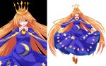  crown fire highres long_hair nikka nikka_(cryptomeria) original parody red_eyes style_parody touhou 